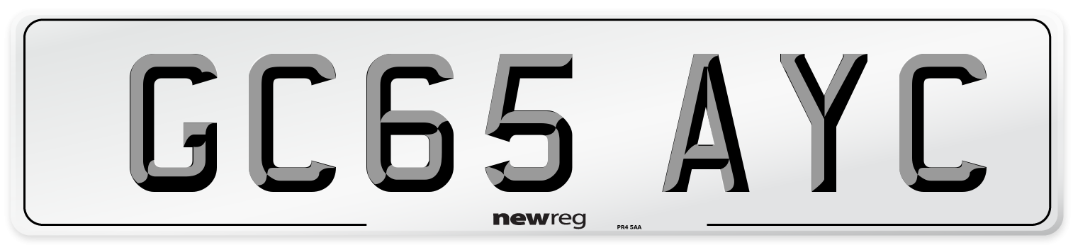 GC65 AYC Number Plate from New Reg